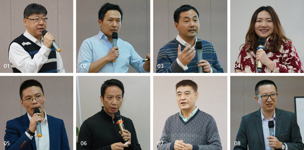 01_震旦3D事業部總經理羅益光。02_軟銀中國資本高級投資經理朱瑞星。03_昕健醫療技術有限公司創始人劉非博士。04_Nenui Group創始人吳迪。05_北京鎂伽機器人科技有限公司聯合創辦人&CMO喬志新。06_龍創汽車設計副總裁、航空事業部總監岑崢。07_北京大學工業工程與管理系研究員、智能制造信息化管理領域資深專家馬國鈞。08_Datablau創始人&CEO王琤