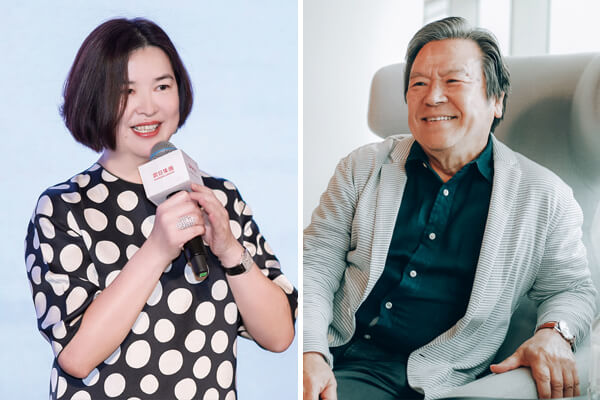 (左)震旦集團(tuán)董事長袁蕙華致詞表示，多年來震旦致力為顧客打造高效、人性、智能、環(huán)保的辦公生活解決方案+(右)DK設(shè)計研究所株式會社社長日本工業(yè)設(shè)計師喜多俊之